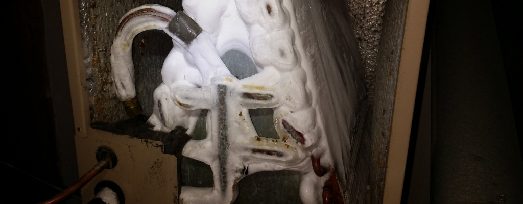 An ice-covered air conditioning coil can indicate that you have an HVAC system problem.